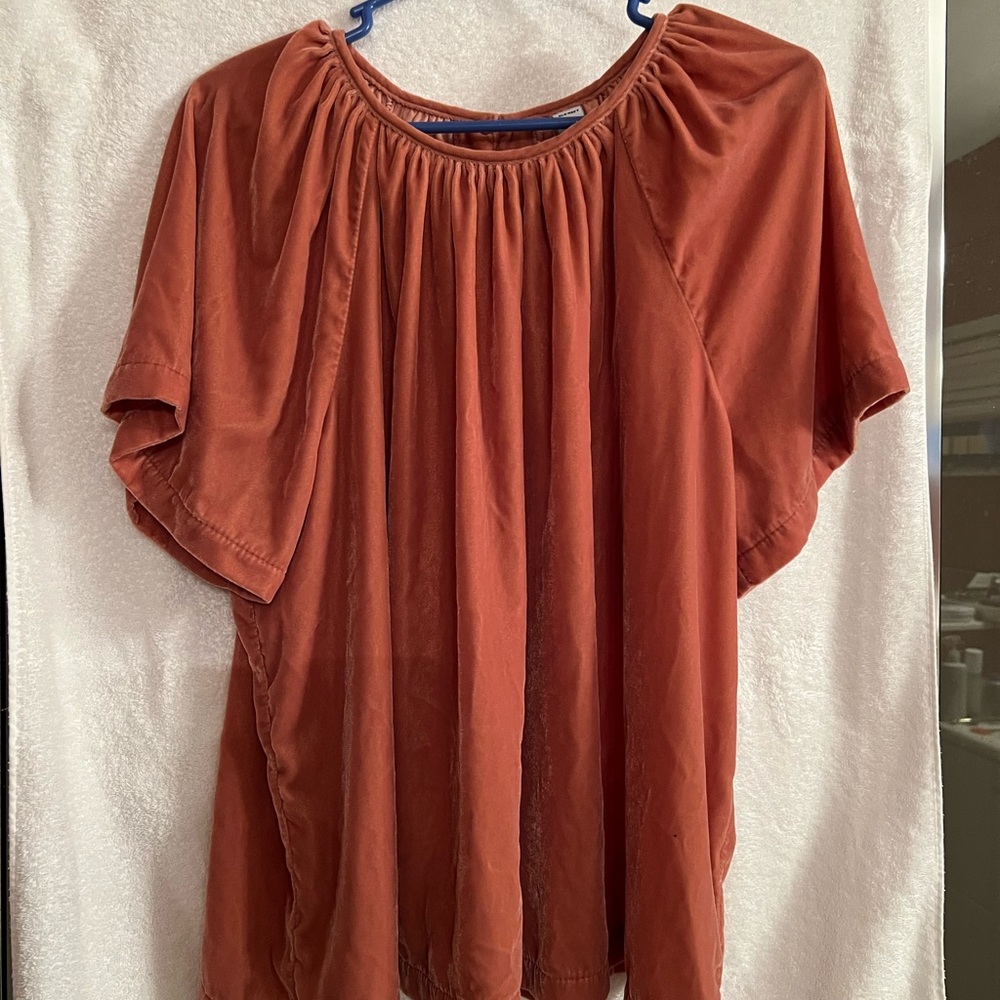 Old Navy Rust Short-Sleeve Peasant Top